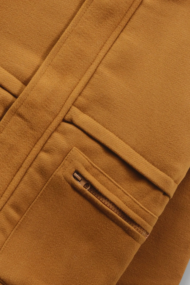 Boys Mustard Hooded Felt Jacket