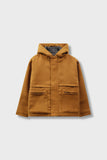Boys Mustard Hooded Felt Jacket