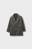 Boys Chic Olive Felt Coat