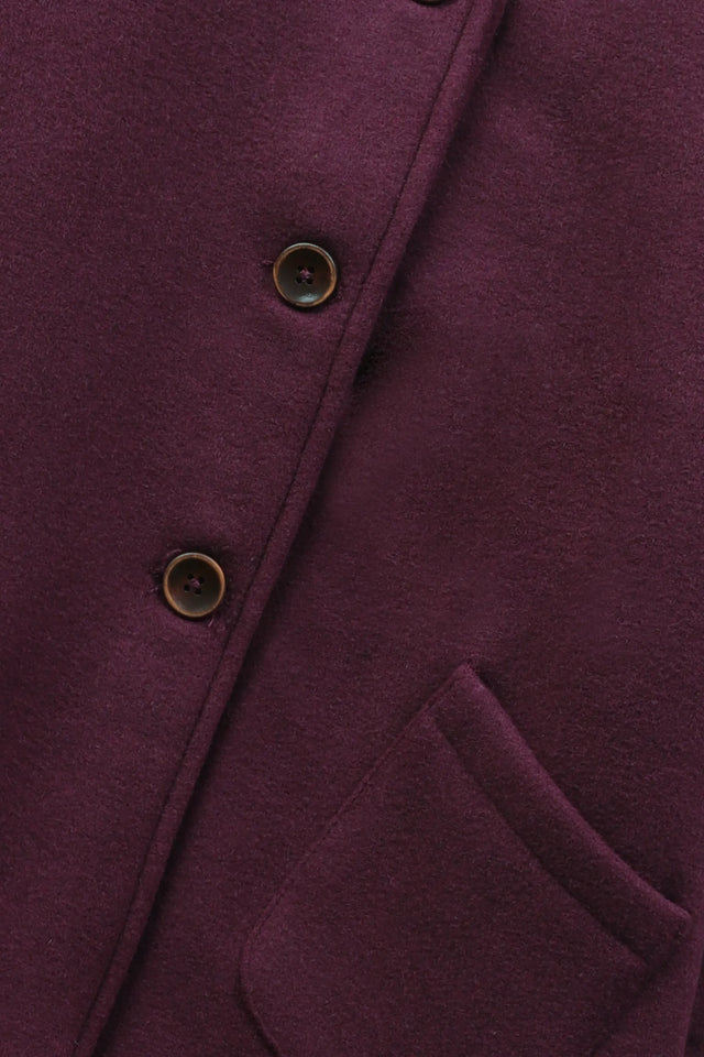 Girls' Maroon Felt Coat
