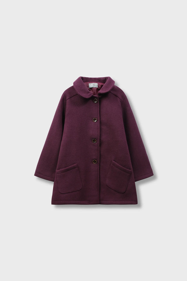 Girls' Maroon Felt Coat
