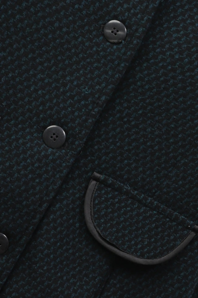 Girls Chic Black Felt Coat