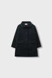 Girls Chic Black Felt Coat