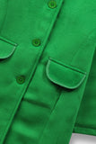 Girls Chic Green Felt Coat