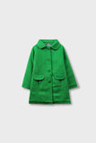 Girls Chic Green Felt Coat