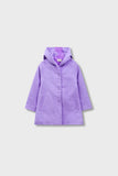 Girls Purple Hooded Felt Coat