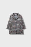 Girls' Grey Checkered Felt Coat