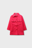 Girls Bold Coral Felt Coat