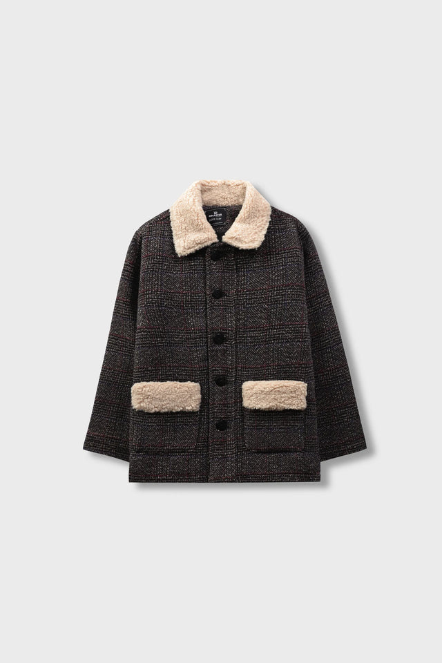 Boys Dark Brown Felt Jacket