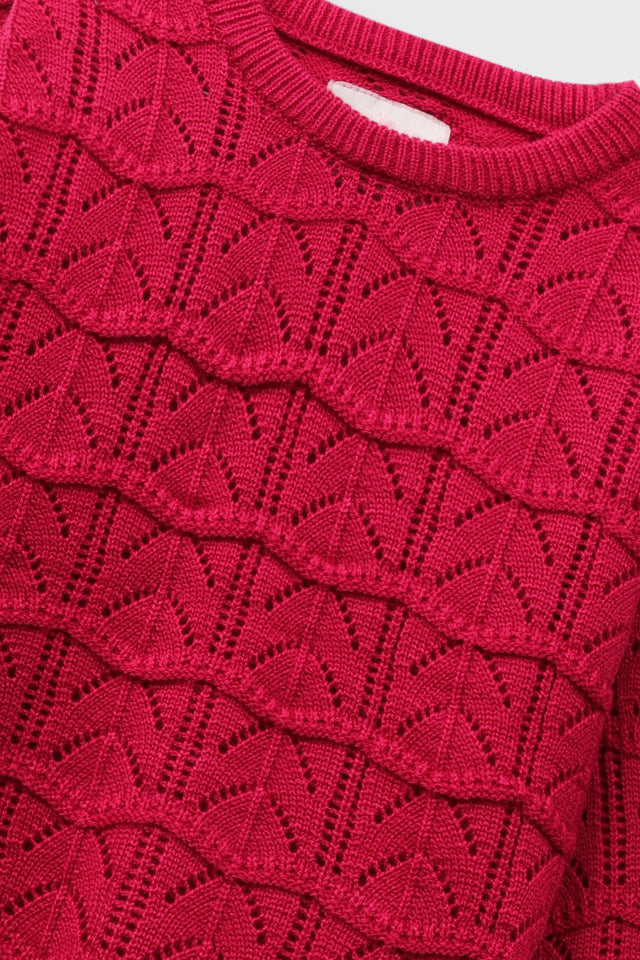 Girls Rosy Bloom Boxy Sweater