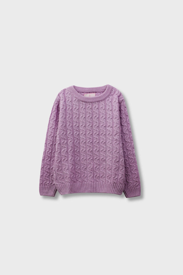 Girls Lilac Acrylic Sweater