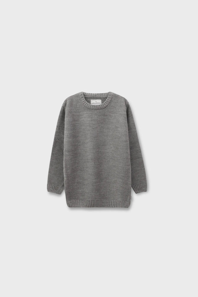 Boys Grey Grid Sweater