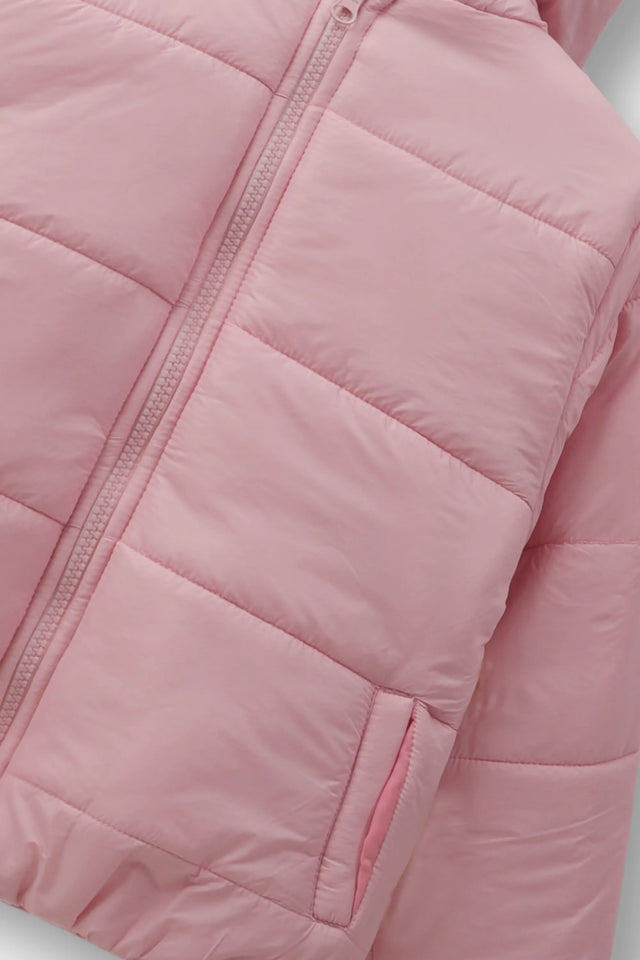Girls Cozy Pink Puffer Jacket