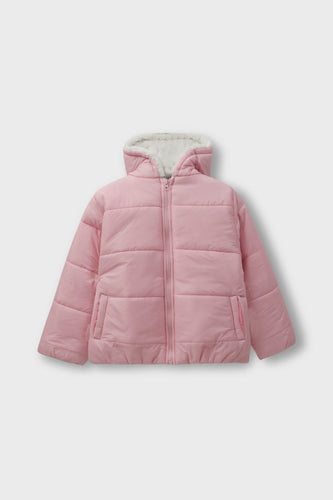 Girls Cozy Pink Puffer Jacket