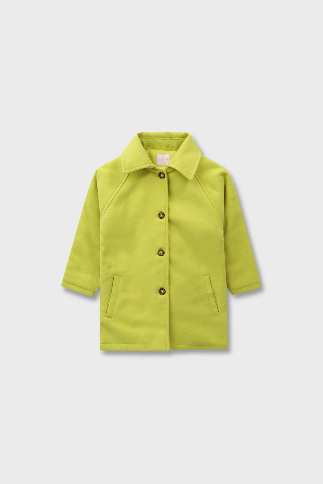 Girls Lime Luxe Felt Coat