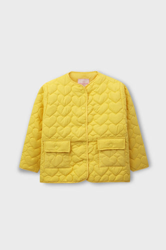 Girls Yellow Quilted Jacket