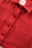 Girls Ember Red Felt Jacket