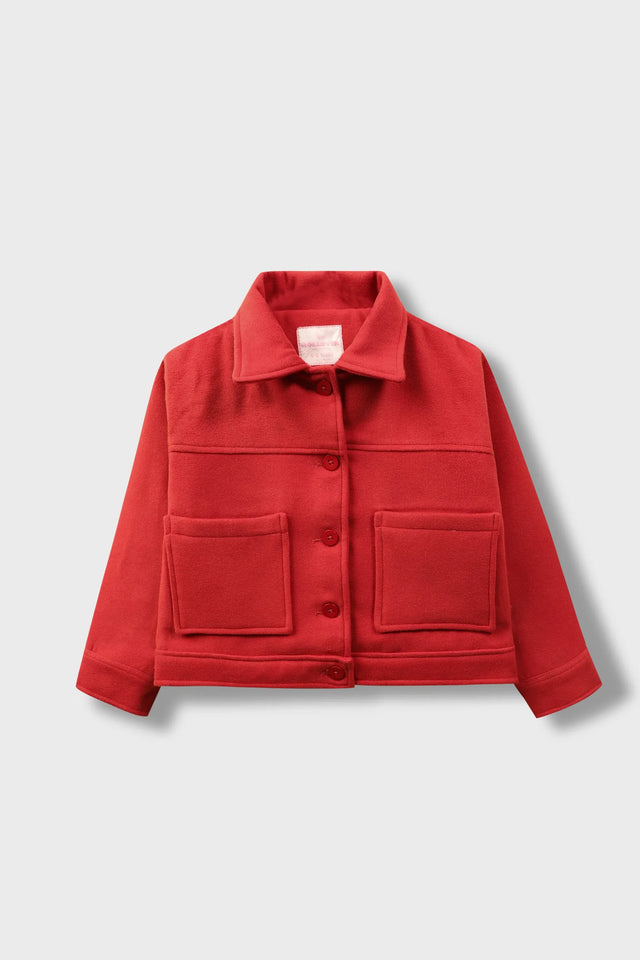 Girls Ember Red Felt Jacket