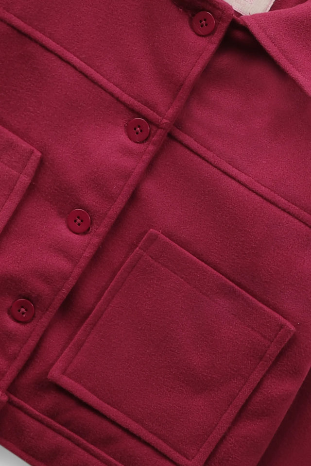 Girls Rich Maroon Felt Jacket
