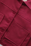 Girls Rich Maroon Felt Jacket