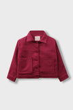 Girls Rich Maroon Felt Jacket