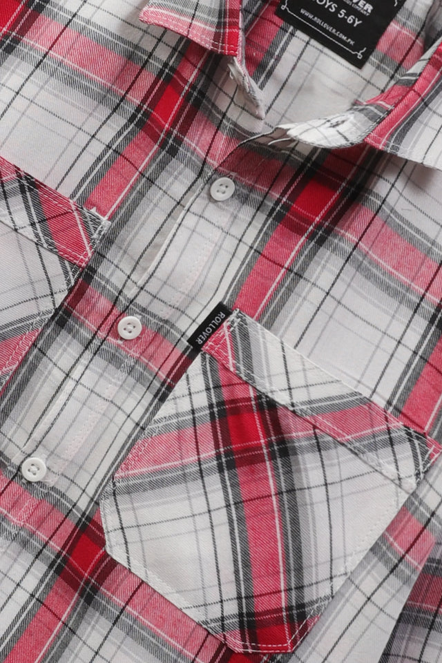 Boys Checker Cotton Shirt