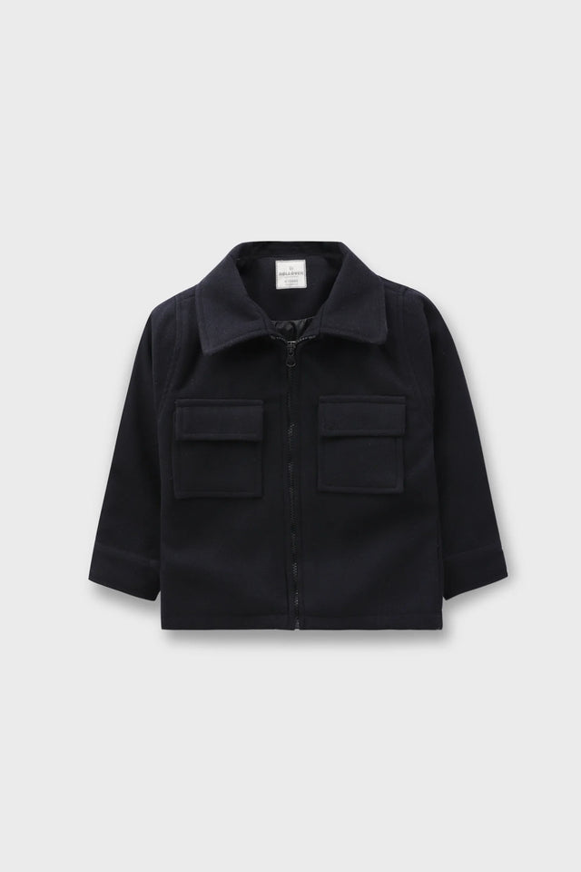 Black Bold Boys Felt Jacket