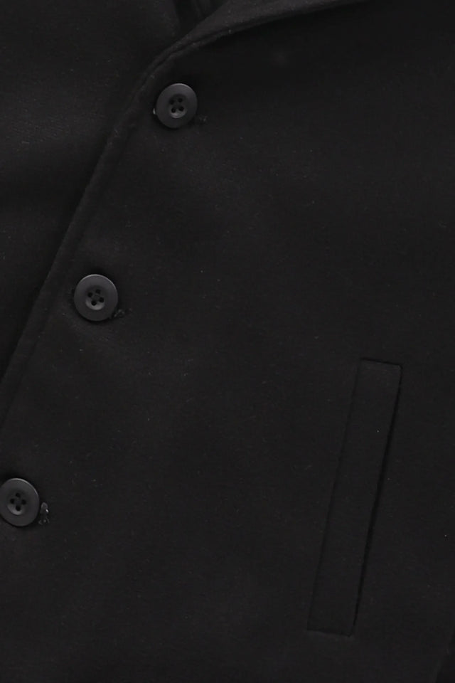 Boys Midnight Black Felt Coat