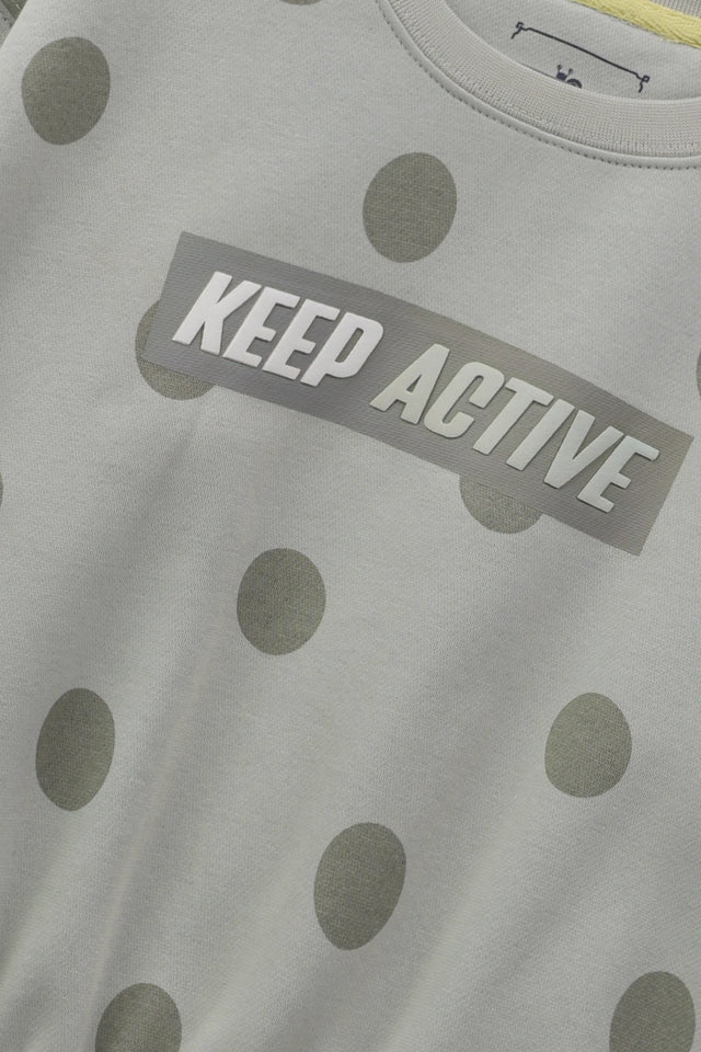 Girls Polka Fleece Cropped Sweatshirt