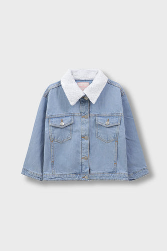 Girls Frost Collar Denim Jacket