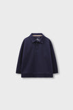 Boys Navy Fleece Collared Sweatshirt
