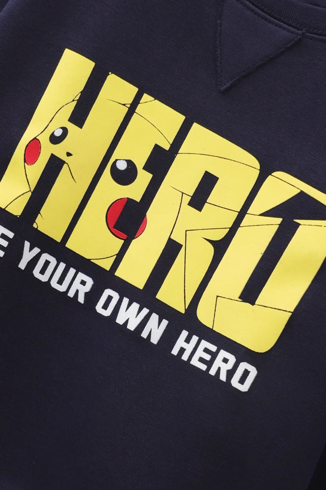 Boys Navy “HERO” Fleece Sweatshirt