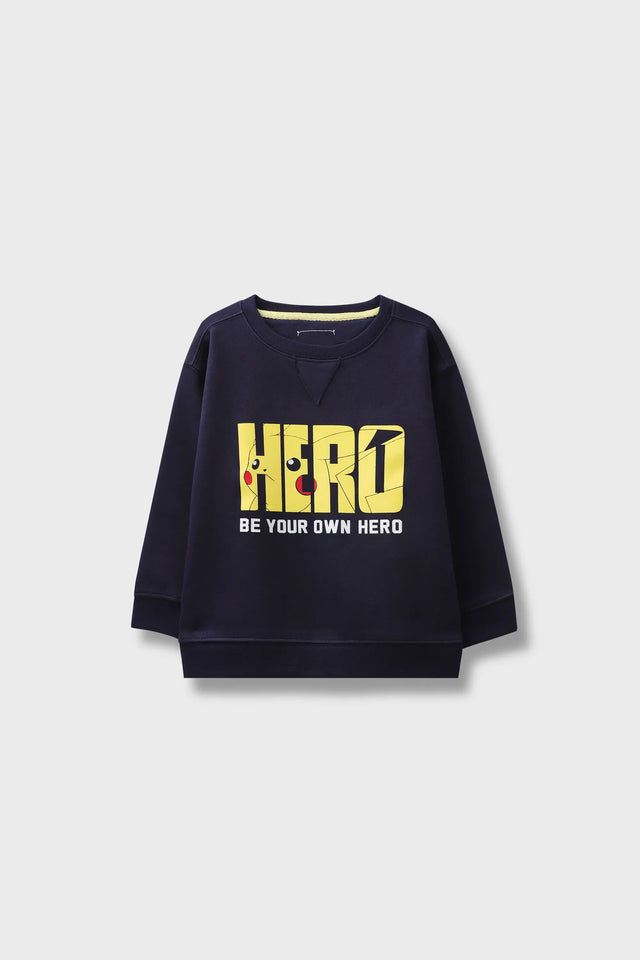 Boys Navy “HERO” Fleece Sweatshirt