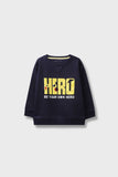 Boys Navy “HERO” Fleece Sweatshirt