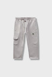 Boys Grey Grid Fleece Trousers