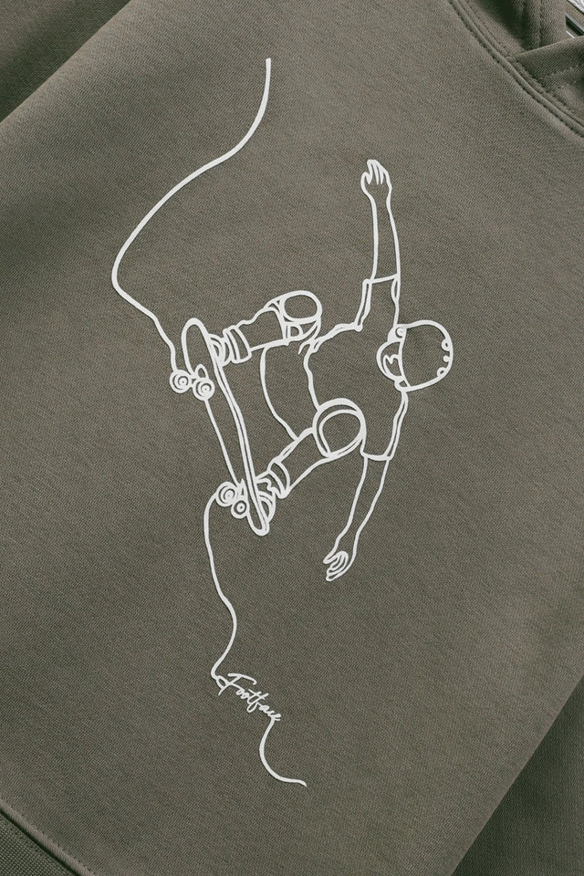 Boys Olive Skater Vibe Fleece Hoodie