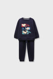 Navy Fleece Boys Graphic Co-Ord Set