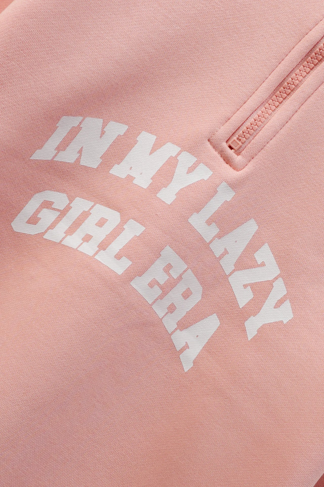 Girls Peach Fleece Mock Neck