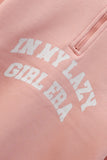 Girls Peach Fleece Mock Neck