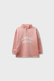 Girls Peach Fleece Mock Neck