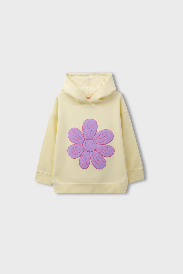 Girls Cozy Fleece Floral Hoodie