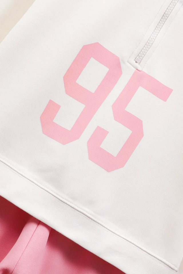 Girls White Mock Neck Fleece Set