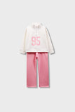 Girls White Mock Neck Fleece Set
