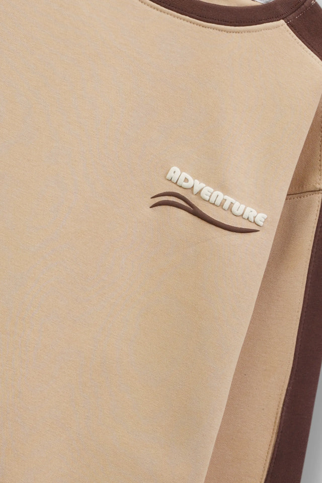 Boys Beige Fleece Co-Ord Set