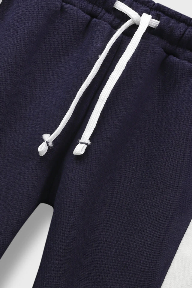 Boys Navy Fleece Track Trouser
