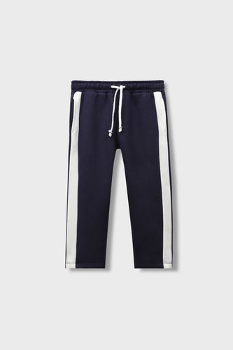 Boys Navy Fleece Track Trouser