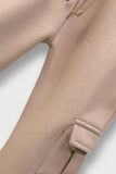 Girls Beige Fleece Bell-Bottom Trouser