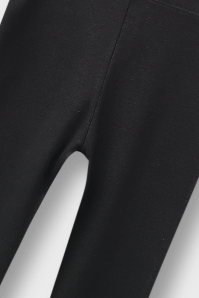 Girls Black Bell-Bottom Leggings